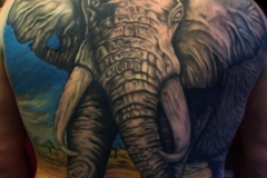 Full Back Elephant Tattoo