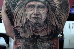 Native American Back Tattoo