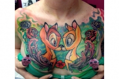Little Deer Chest Tattoo