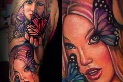 Girl with butterfly tattoo