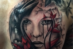 Girl Portrait Chest tattoo