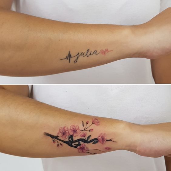 Flower Cover-up Tattoo