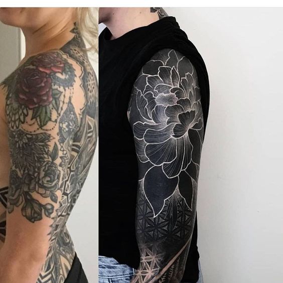 blackout tattoo cover up before and after