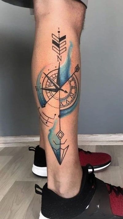 arrow leg tattoo