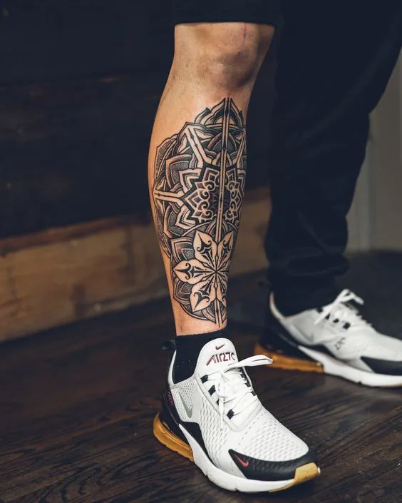 font leg tattoo