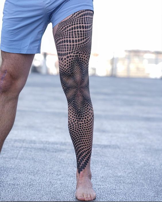 geometric leg tattoo designs