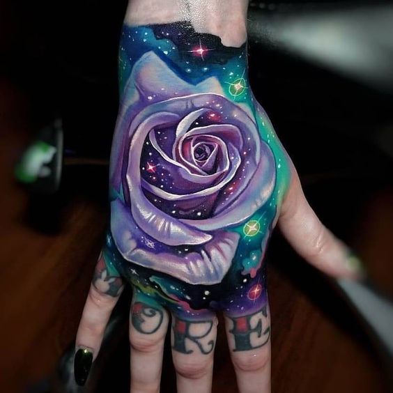 Colorful Hand Tattoo