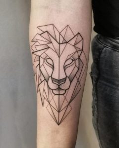 geometric iron lion design