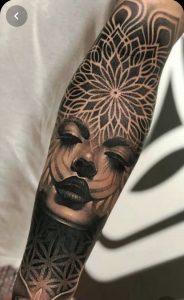 realism geometric tattoos on arm