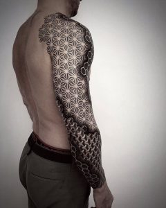 blackwork Geometric Tattoo Arm