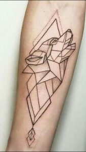 geometric iron wolf design