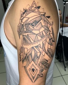eagle geometric pattern tattoo